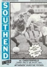 Southend United v Chesterfield 23-Apr-1985
