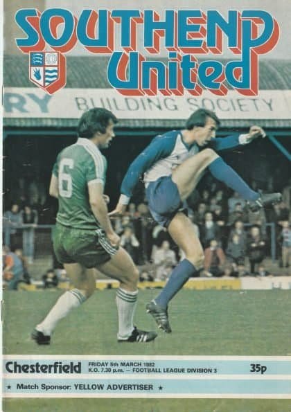 Southend United v Chesterfield 05-Mar-1982