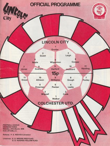 Lincoln City v Colchester United 27-Mar-1978