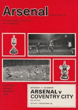 Arsenal v Coventry City 11-Dec-1971