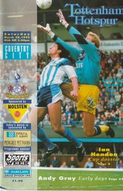 Tottenham Hotspur v Coventry City 28-Mar-1992