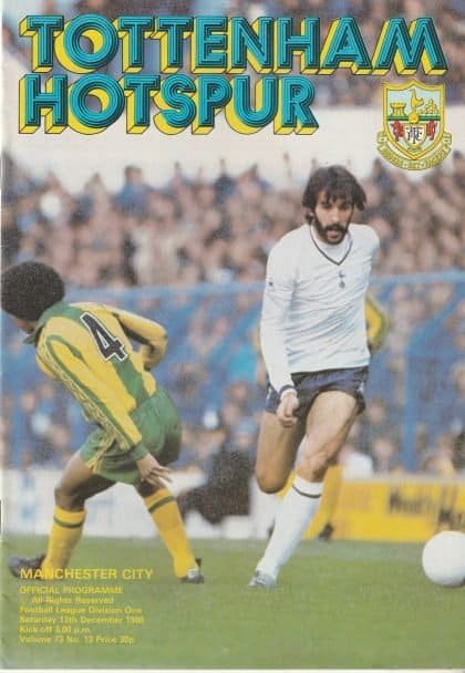 Tottenham Hotspur v Manchester City 13-Dec-1980
