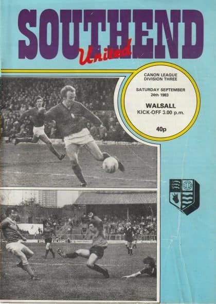 Southend United v Walsall 24-Sep-1983