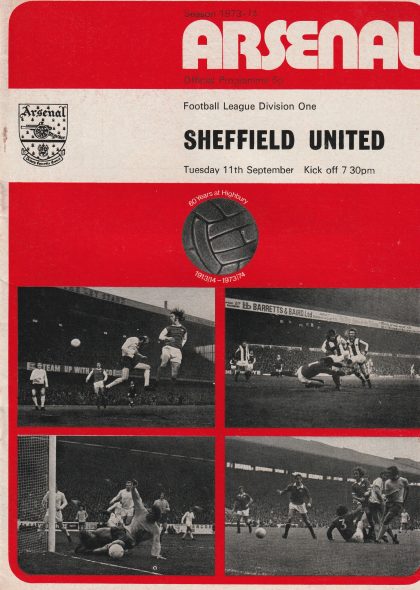 Arsenal v Sheffield United 11-Sep-1973