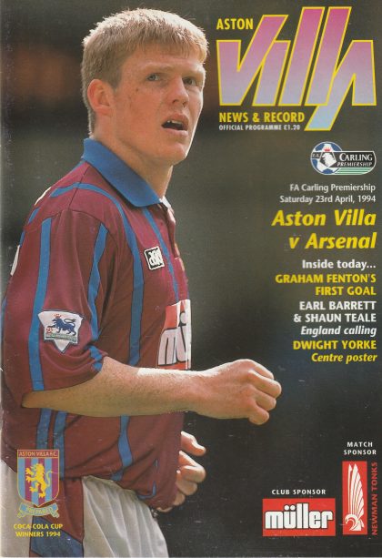 Aston Villa v Arsenal 23-Apr-1994
