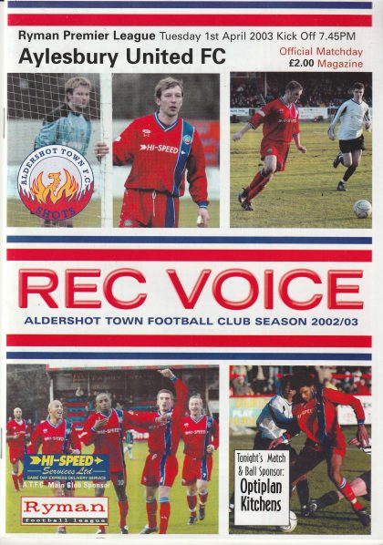 Aldershot Town v Aylesbury United 01-Apr-2003