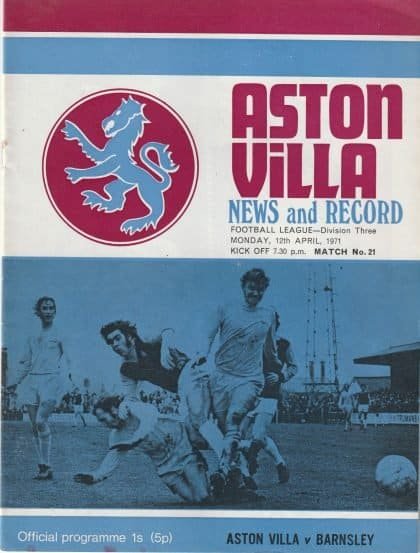 Aston Villa v Barnsley 12-Apr-1971