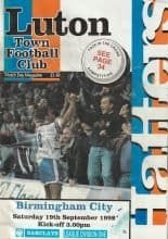 Luton Town v Birmingham City  19-Sep-1992