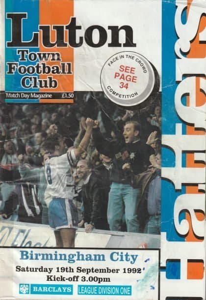 Luton Town v Birmingham City  19-Sep-1992