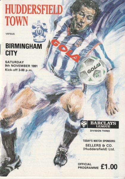 Huddersfield Town v Birmingham City 09-Nov-1991