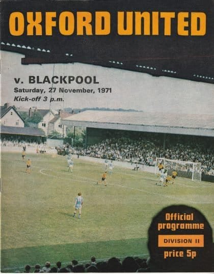 Oxford United v Blackpool 27-Nov-1971