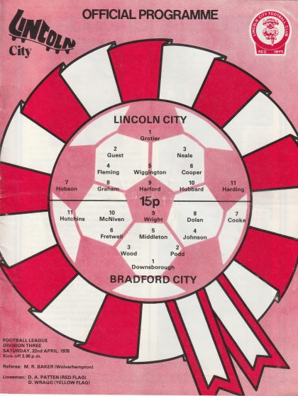 Lincoln City v Bradford City 22-Apr-1978