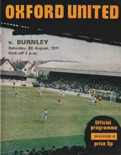 Oxford United v Burnley 28-Aug-1971