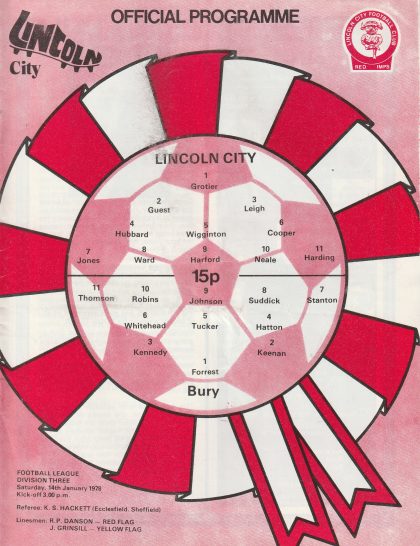 Lincoln City v Bury 14-Jan-1978
