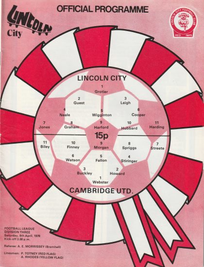Lincoln City v Cambridge United 08-Apr-1978