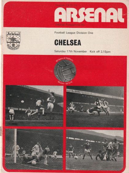 Arsenal v Chelsea 17-Nov-1973