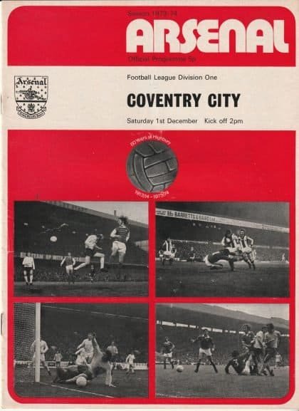 Arsenal v Coventry City 01-Dec-1973