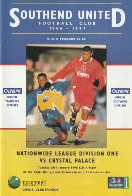 Southend United v Crystal Palace 28-Jan-1997