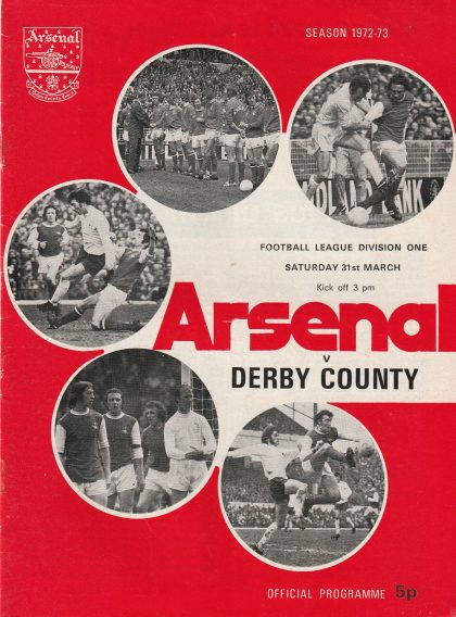 Arsenal v Derby County 31-Mar-1973