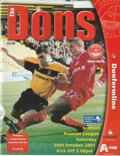 Aberdeen v Dunfermline 20-Oct-2001