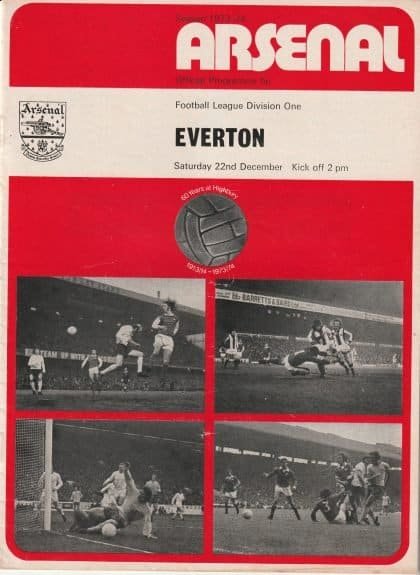 Arsenal v Everton 22-Dec-1973