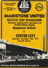 Maidstone United v Exeter City  16-Dec-1978