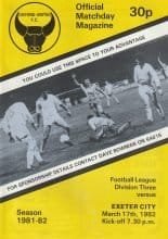 Oxford United v Exeter City  17-Mar-1982
