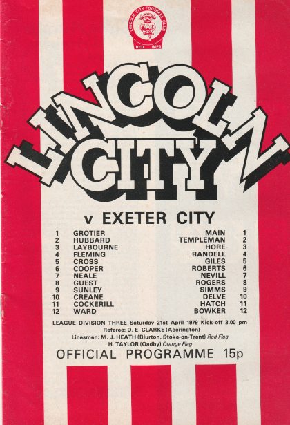 Lincoln City v Exeter City 21-Apr-1979