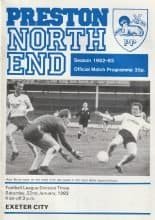 Preston North End v Exeter City 22-Jan-1983