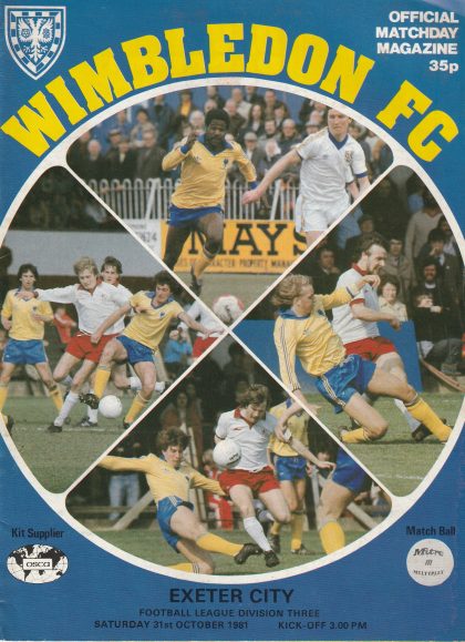 Wimbledon v Exeter City 31-Oct-1981