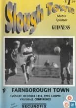 Slough Town v Farnborough Town 31-Oct-1995