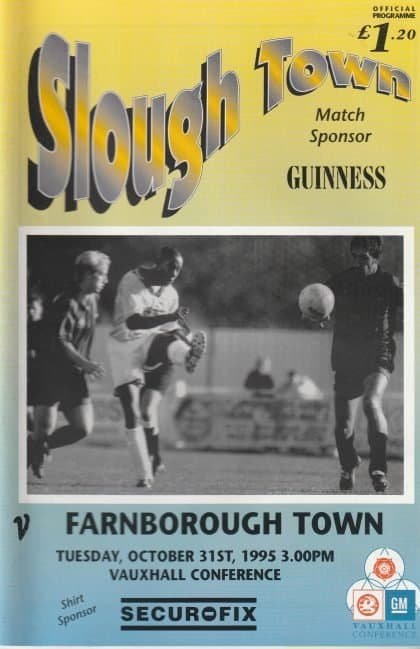 Slough Town v Farnborough Town 31-Oct-1995