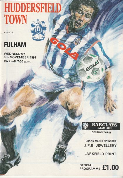 Huddersfield Town v Fulham 06-Nov-1991