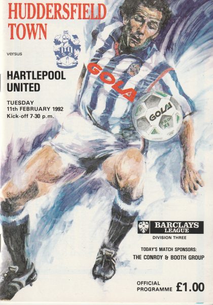 Huddersfield Town v Hartlepool United 11-Feb-1992