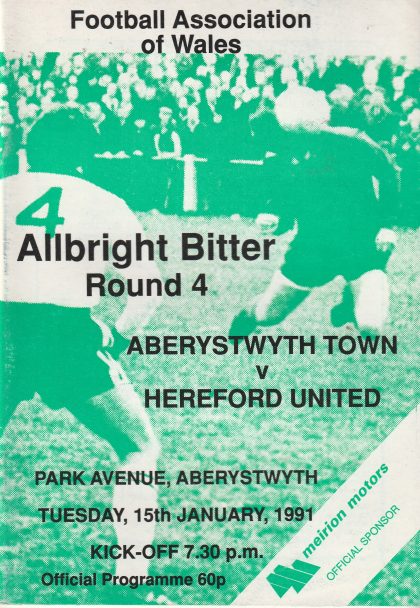 Aberystwyth Town v Hereford United 15-Jan-1991