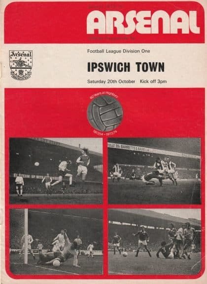 Arsenal v Ipswich Town 20-Oct-1973