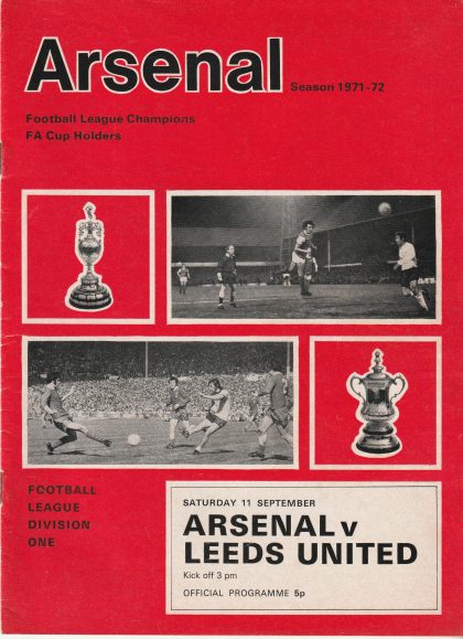 Arsenal v Leeds United 11-Sep-1971