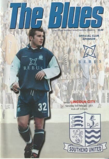 Southend United v Lincoln City. 03-Feb-2001