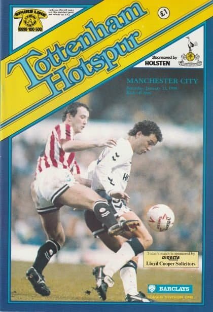 Tottenham Hotspur v Manchester City 13-Jan-1990