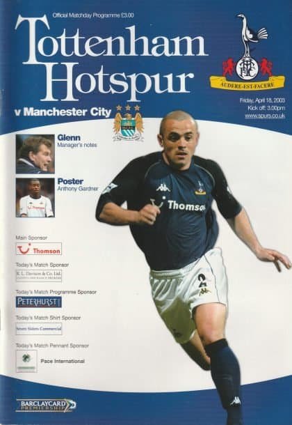 Tottenham Hotspur v Manchester City 18-Apr-2003