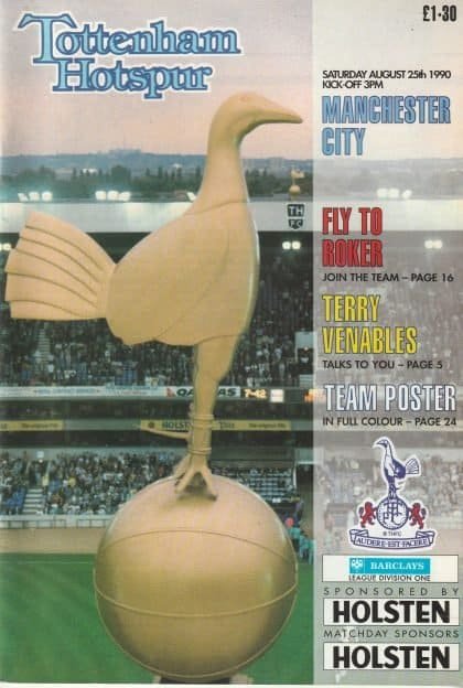 Tottenham Hotspur v Manchester City 25-Aug-1990
