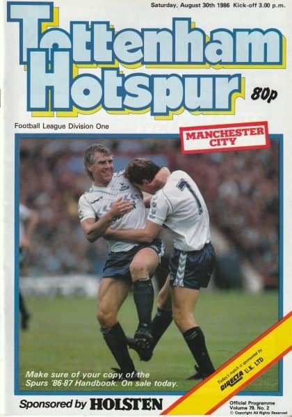 Tottenham Hotspur v Manchester City 30-Aug-1986