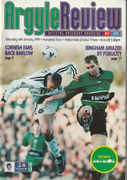Plymouth Argyle v Mansfield Town 16-Jan-1999