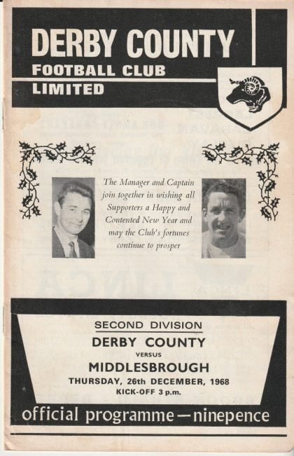 Derby County v Middlesbrough 26-Dec-1968