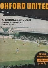 Oxford United v Middlesbrough 09-Oct-1971