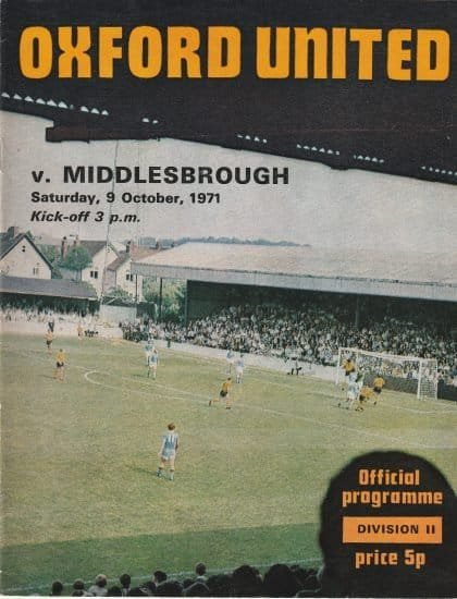 Oxford United v Middlesbrough 09-Oct-1971