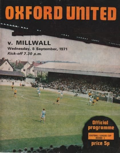 Oxford United v Millwall  08-Sep-1971