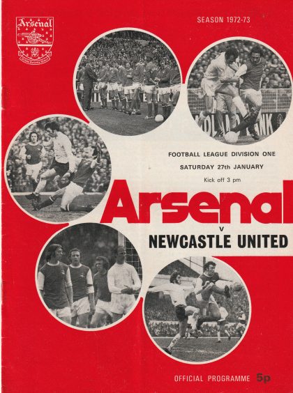 Arsenal v Newcastle United 27-Jan-1973