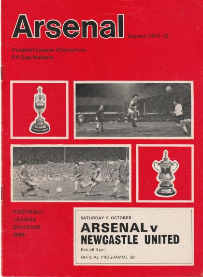 Arsenal v Newcastle United 09-Oct-1971