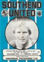 Southend United v Newport County 18-Nov-1985